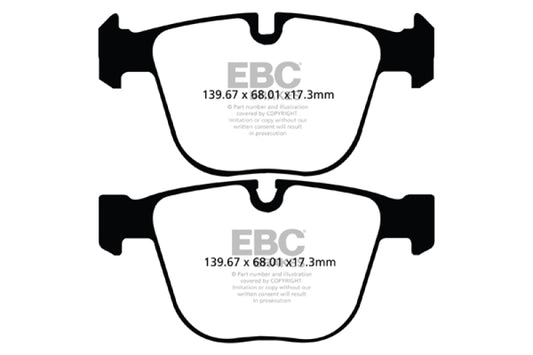EBC Greenstuff rear brake pads for BMW 535i 3.0 Twin Turbo GT F07, high-performance brake pads for enhanced stopping power.