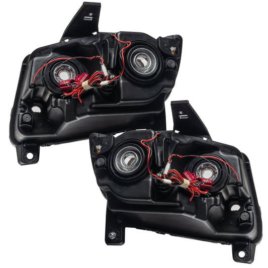 Oracle Lighting Jeep Grand Cherokee headlights with Chrome ColorSHIFT SMD HL, non-HID, featuring BC1 controller for customizable lighting.