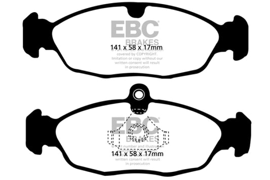 EBC Ultimax2 rear brake pads for Jaguar XJR 4.0 Supercharged, OE quality brake pads with durable friction material