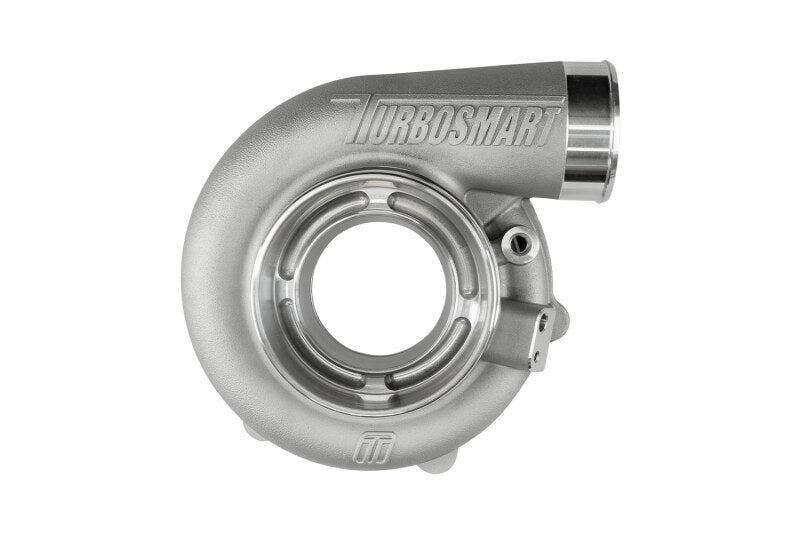 Turbosmart B-Frame 62mm turbo compressor cover showing the sleek black exterior and branding, designed for turbocharger protection.