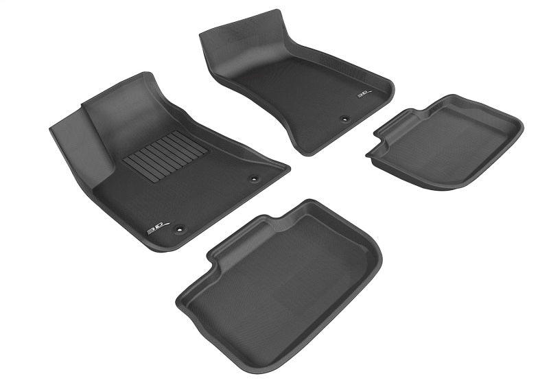 3D MAXpider rubber floor mats for Chrysler 300 RWD 2011-2023, black Kagu full set, custom-fit automotive interior protection