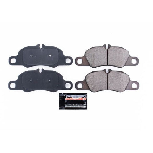 PowerStop Z23 Evolution Sport brake pads for Porsche 718 Boxster 2017-2018 front, with hardware, high-performance brake replacement.
