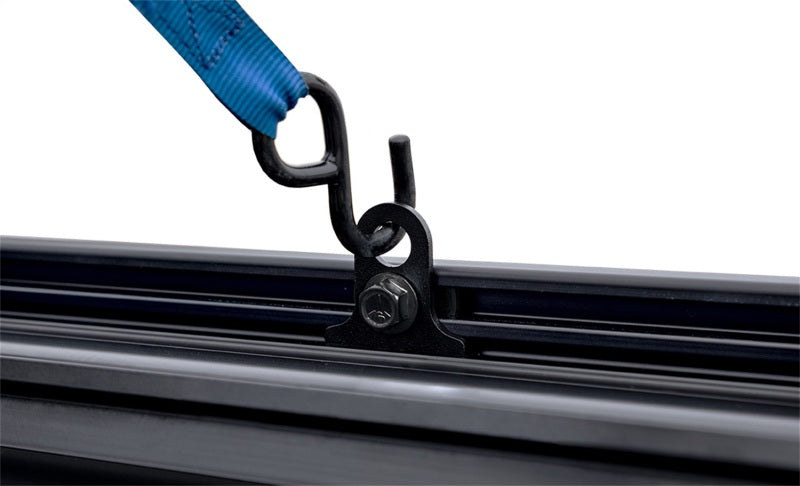 Access ADARAC 2022+ Rivian R1T aluminum utility ladder racks in matte black mounted on the truck bed.
