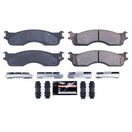 PowerStop Z23 Evolution Sport brake pads for 2004 Dodge Ram 1500 front, with hardware for improved stopping power.