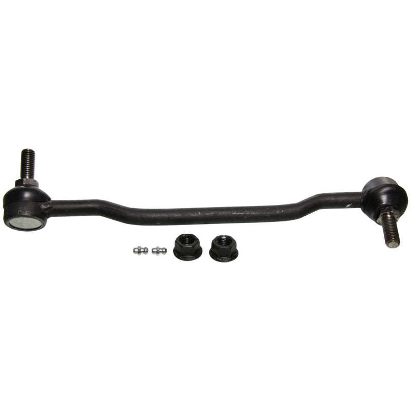 Moog Nissan Altima 2002-2006 front right sway bar endlink kit showing metal and rubber components for suspension stability.