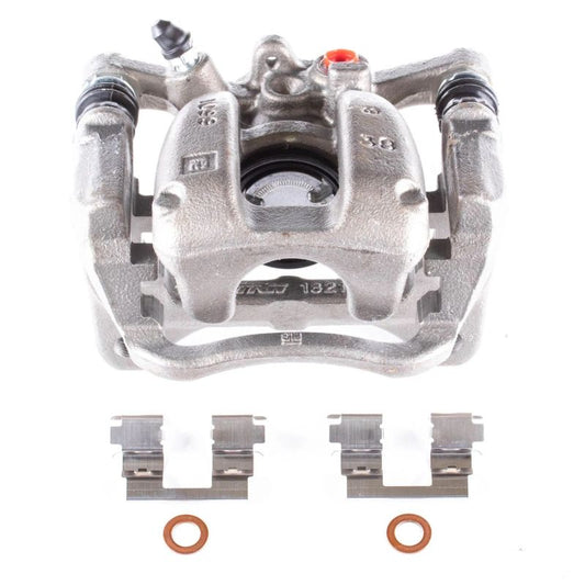 PowerStop OE rear left brake caliper with bracket for 2017 Buick LaCrosse, showing detailed metal components and mounting hardware.