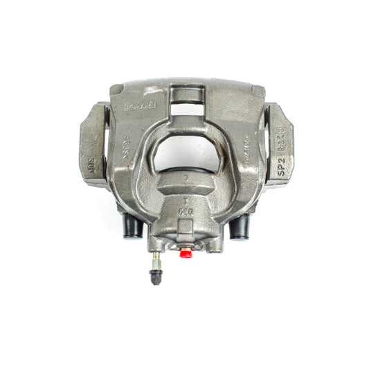 PowerStop OE front left brake caliper with bracket for 2013-2017 Ford Fusion, showing the caliper's detailed design in black.