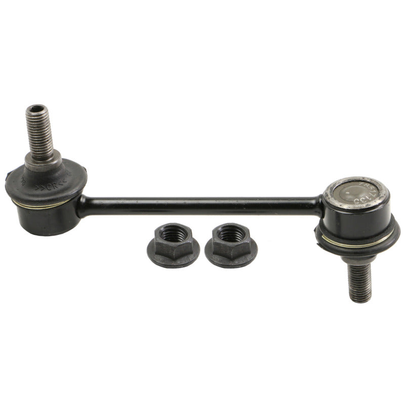 Moog Kia Spectra rear stabilizer bar link kit, sway bar endlinks, showing metal components and rubber bushings in the image.