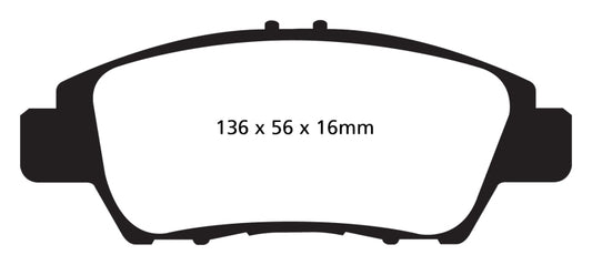 EBC Greenstuff front brake pads for Honda CR-Z 1.5 Hybrid, performance brake pads with green friction material, vehicle braking components