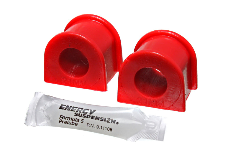 Energy Suspension red 21mm front sway bar bushing set for Subaru Forester, Legacy, Outback, and WRX vehicles