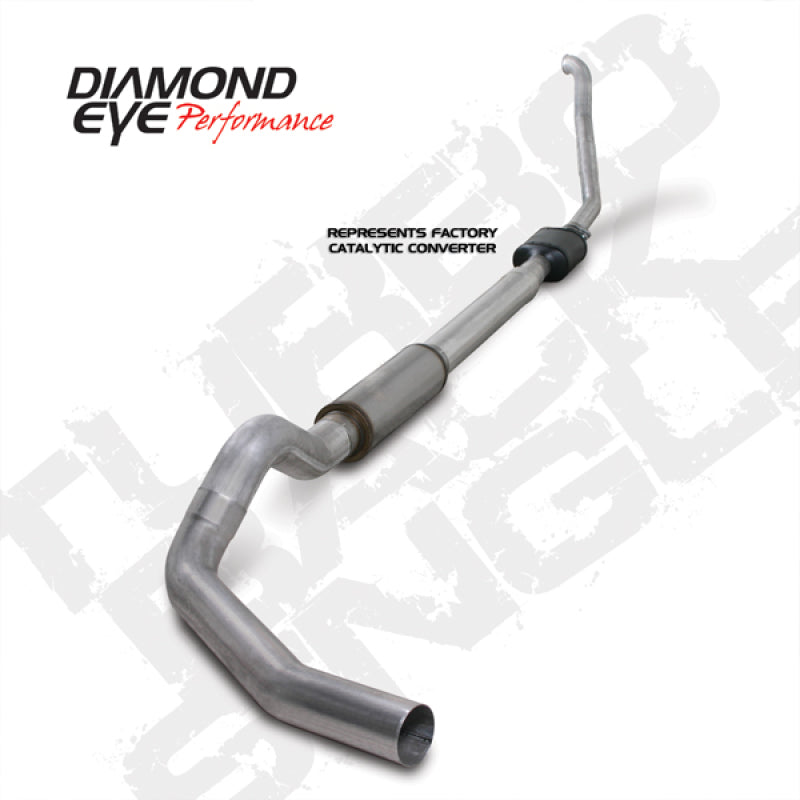 Diamond Eye Performance Turbo Back exhaust system for 94-97 Ford F250/F350 7.3L PowerStroke, includes piping and muffler components.