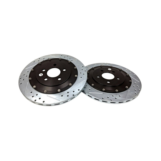 Baer Brakes Eradispeed+1 rear drilled and slotted performance brake rotors for Ford Mustang GT500, 2005-2014, 2007-2012.