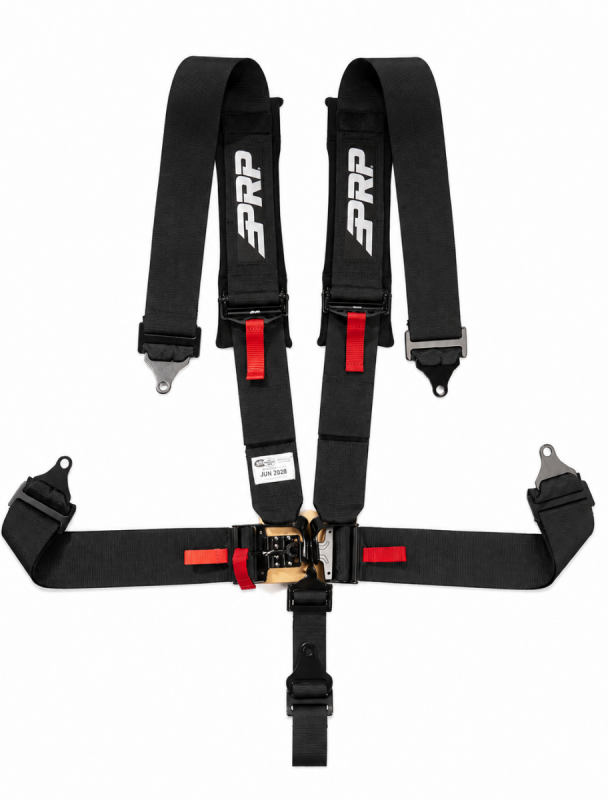 PRP Seats 5.3 harness latch and link with removable pads, SFI 16.1 black seat belt harness
