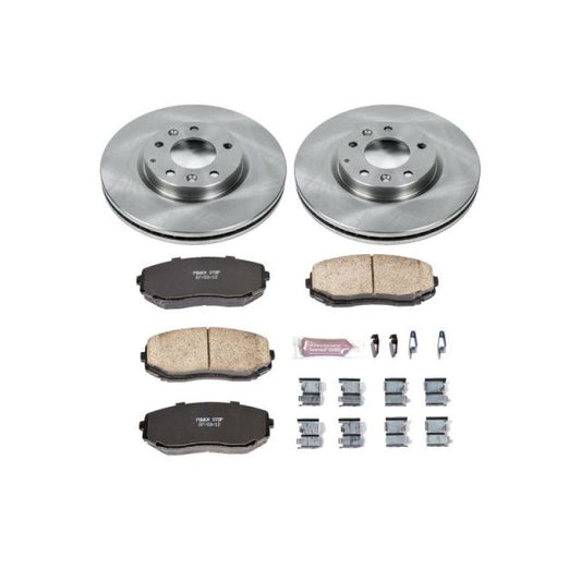 PowerStop OE brake kit for Mazda CX-7 front, including brake rotors and pads, designed for optimal stopping performance.