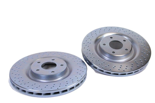 Baer Brakes front slot and drilled performance brake rotors for 2006-2013 Chevrolet Corvette, showcasing the drilled and slotted design