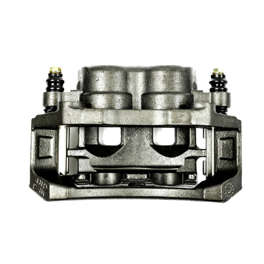 PowerStop front right OE brake caliper with bracket for Dodge Ram 1500 (2002-2005) in silver finish with mounting hardware.