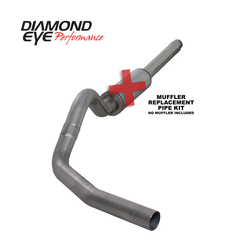 Diamond Eye Performance 4-inch catback exhaust system for 94-97 Ford F250/F350 Power Stroke with single stainless steel tailpipe.