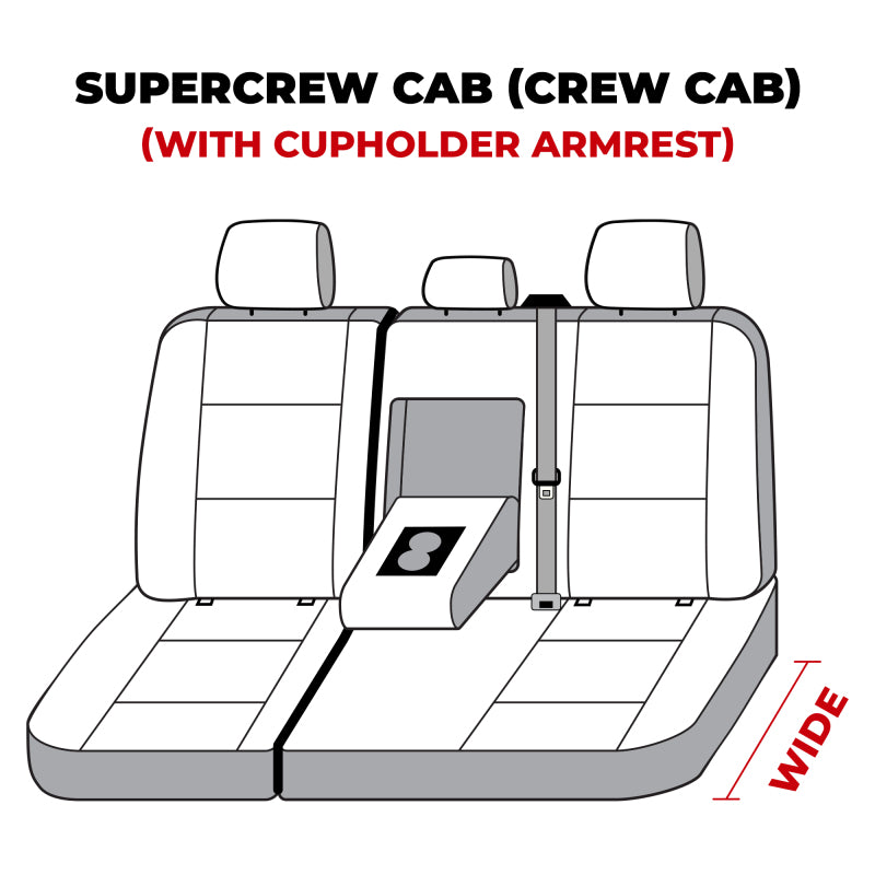 Covercraft Carhartt Super Dux second row seat cover for Ford F250 F350 trucks, gravel color, durable custom protection for seats.