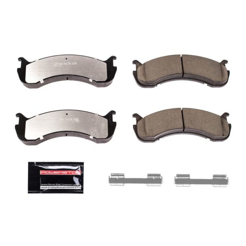 PowerStop Z36 performance brake pads for Ford F59 truck, front or rear, with hardware for enhanced stopping power and durability.