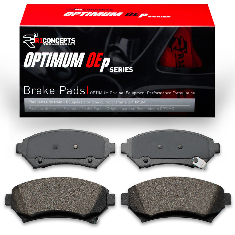 R1 Concepts OE brake pads for Buick Park Avenue 1997-2005, front R1 Optimum OE brake pads installed on vehicle.