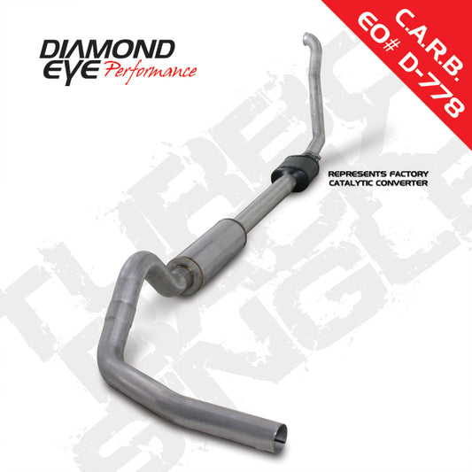 Diamond Eye Performance Catback exhaust system for 94-97 Ford 7.3L PowerStroke F250/F350, featuring turbo back single design.