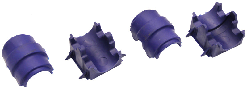 Moog front sway bar bushings for 2007-2010 Ford Explorer Sport Trac, close-up view of durable rubber bushings installed on the sway bar.
