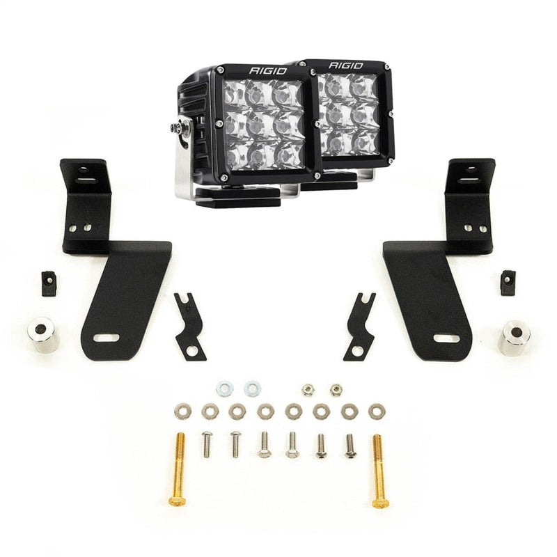 Rigid Industries A-pillar D-XL light bar for Chevrolet and GMC 2500/3500 HD trucks, mounted on vehicle's A-pillar.