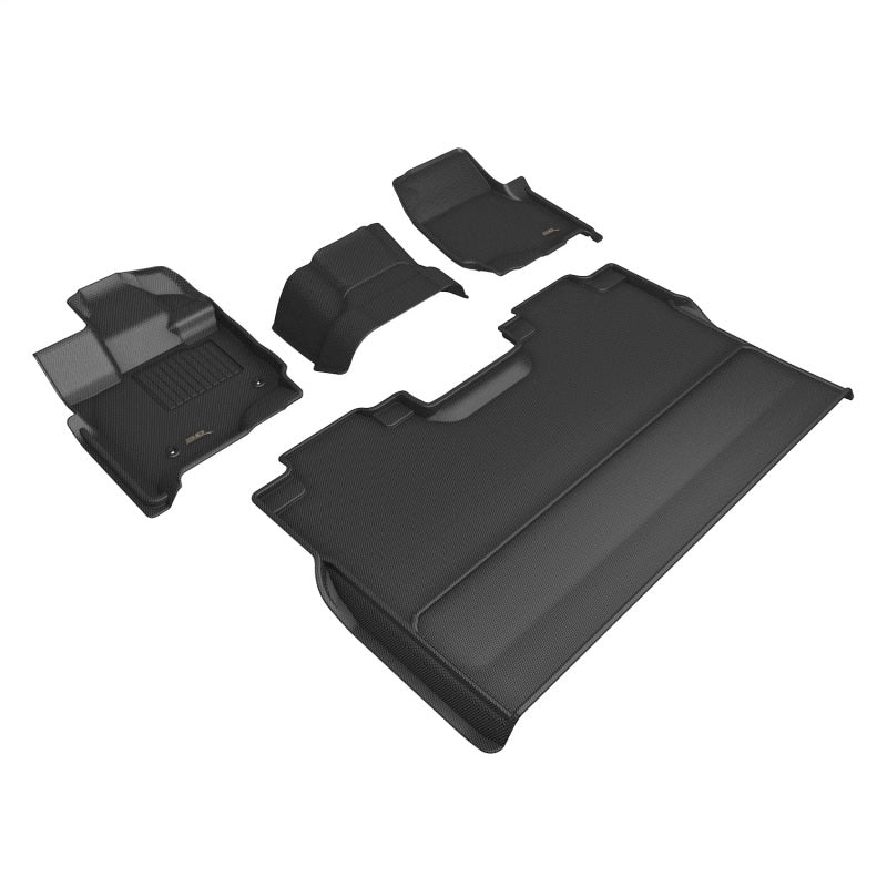3D MAXpider rubber floor mats for Ford F-150 Supercrew, black full set, with textured design for enhanced durability and fit.