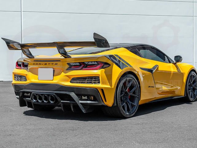 2023-UP CHEVROLET CORVETTE C8 Z06 | SDP PERFORMANCE PACKAGE CARBON FIBER REAR BUMPER FINNED DIFFUSER