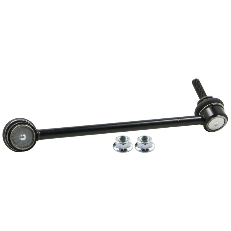 Moog rear right sway bar endlink for Infiniti Q50 Hybrid 2014-2019, premium suspension part with metal and rubber components.