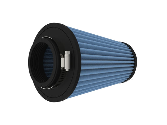 aFe POWER universal clamp-on air filter with Dura-Dry media, measuring 2.5 inches F, 5 inches B, 3.5 inches T, and 7 inches tall.