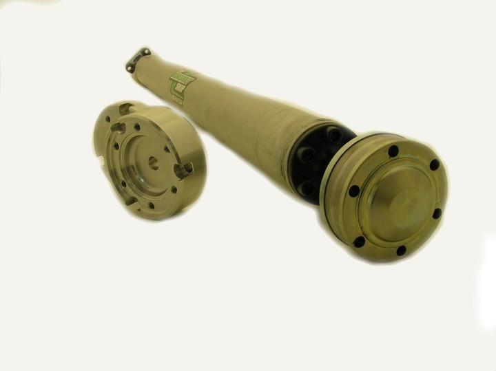 Aluminum CV driveshaft for Hyundai Genesis Coupe 3.8L 6-speed from Driveshaft Shop, showcasing the durable, polished shaft with mounting points.