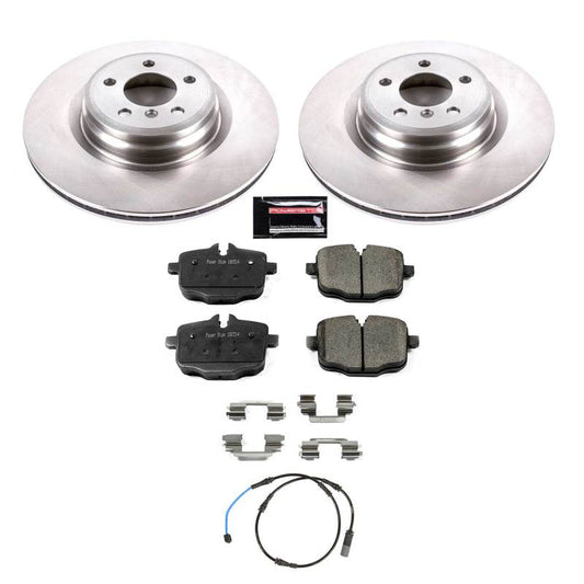 PowerStop OE brake kit for rear of BMW Alpina B6 xDrive Gran Coupe, includes brake rotors and pads for enhanced stopping power.