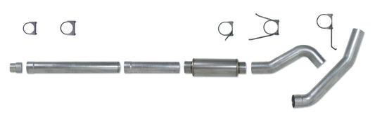 Diamond Eye Performance 5-inch catback exhaust system for 2004.5-2007.5 Dodge Ram Cummins 600, with polished tips and dual pipes.