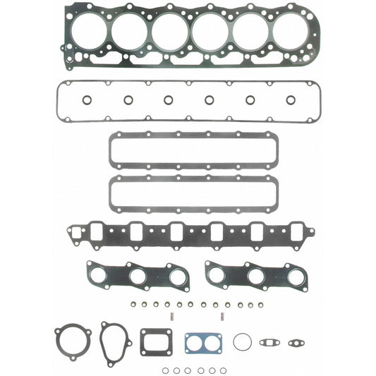 Fel-Pro PermaTorque engine cylinder head gasket set, compatible with various vehicle engines, showing the gasket components.