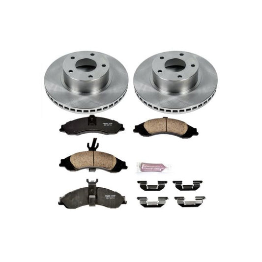 PowerStop OE brake kit for 2004 Pontiac GTO front brakes, includes brake pads and rotors for automotive stopping power