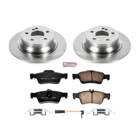 PowerStop OE rear brake kit for 2014-2016 Mercedes-Benz E250, includes brake rotors and pads for enhanced stopping power.