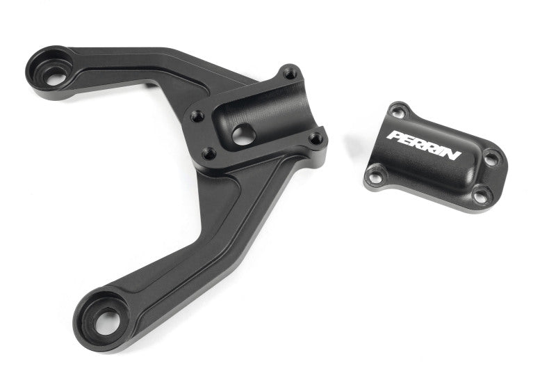 PERRIN 15-21 Subaru WRX/STI rear shock tower brace in neon yellow, performance strut bar for enhanced vehicle stability.