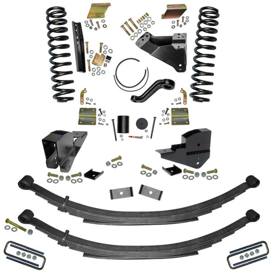 Skyjacker 6-inch lift kit installed on a Ford F250 4WD gas truck, showcasing the elevated suspension and upgraded stance.