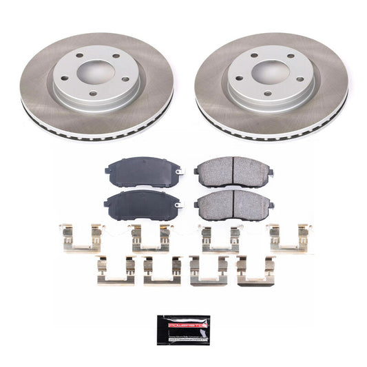 PowerStop front semi-coated rotor kit for Nissan Sentra 2013-2019, performance brake rotor set with semi-coated surface