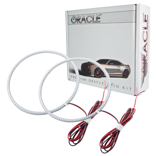 Oracle Lighting Ford Mustang V6 fog light halo kit with white LED halos installed in the grille fog lights.