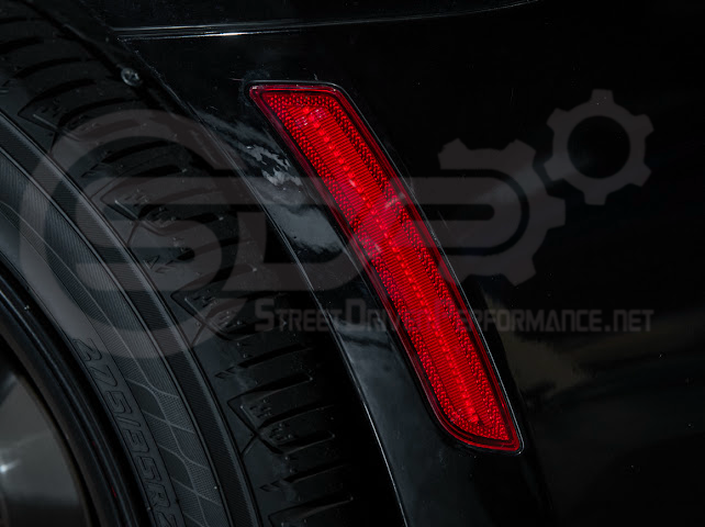 2016-2024 Chevrolet Camaro | Rear Bumper Side Marker Lens w/ Red LED Reflector Light Pair (Clear / Red / Smoke)
