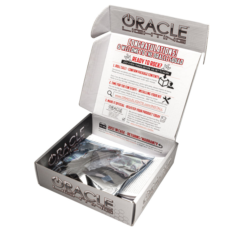 Oracle Lighting RGB Demon Eye headlights upgrade kit for Nissan Titan 21-22, featuring colorful, customizable LED headlight accents.