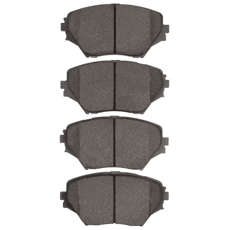 Toyota RAV4 R1 Concepts OE brake pads, front R1 Optimum OE brake pads with visible metal backing and friction material.