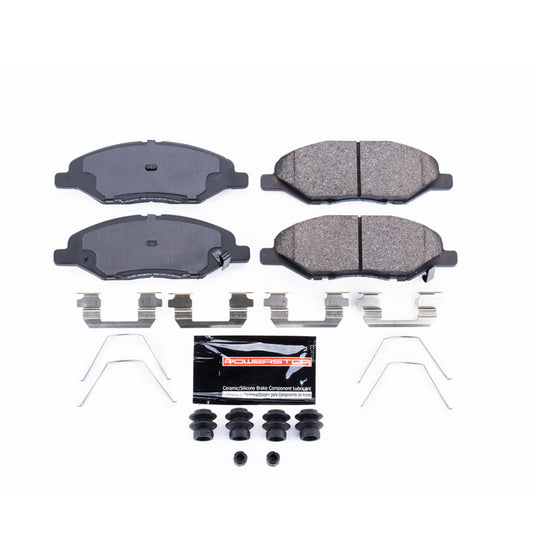 PowerStop Z23 Evolution Sport brake pads for Nissan Versa front, with hardware, high-performance brake pads.