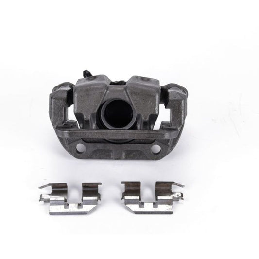 PowerStop rear left OE brake caliper with bracket for Honda Odyssey 2005-2010, front view showing caliper and mounting hardware.