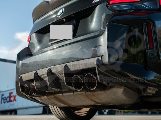 2023-UP BMW G87 M2 | M-SPORT PERFORMANCE V2 STYLE CARBON FIBER REAR BUMPER DIFFUSER
