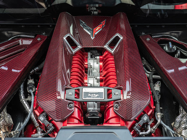 2023-Up Corvette C8 Z06 Coupe | RED CARBON FIBER Engine & Bay Panel Cover