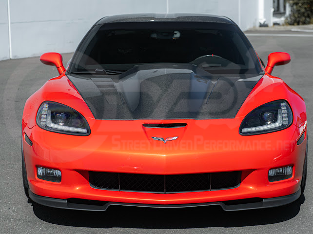 2005-2013 C6 Corvette - 427 /Grand Sport / Z06 / ZR1 | ZRA1 Style Front Splitter Lip Ground Effects (Carbon Fiber or Primer Black)