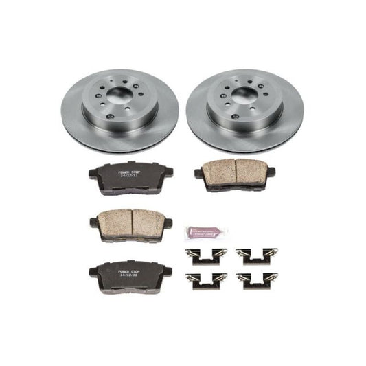PowerStop OE rear brake kit for Mazda CX-9 (2007-2015), includes brake pads and rotors for reliable stopping power.